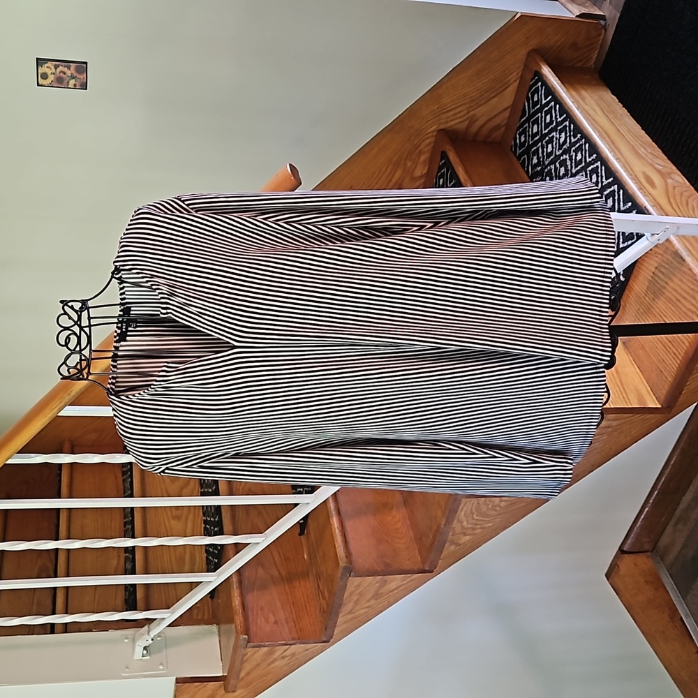 👚PREMISE BLACK & WHITE STRIPPED TUNIC TOP👚